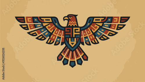 Authentic Indigenous Eagle Symbol Graphic Design for Cultural Projects & Branding