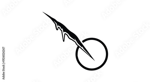 Abstract circular emblem featuring a claw-like mark, symbolizing power and mystery in a minimalist design