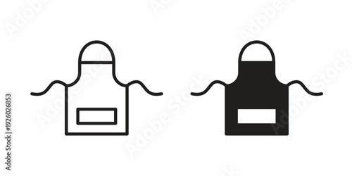 Apron icon, line symbols on white background. EPS10