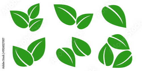 Leaf vector symbol, leaf illustration or leaf emoji in flat style. Spring leaf design, ecological nature theme.
