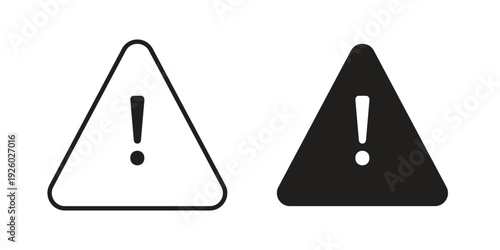 attention signs, line symbols on white background. EPS10