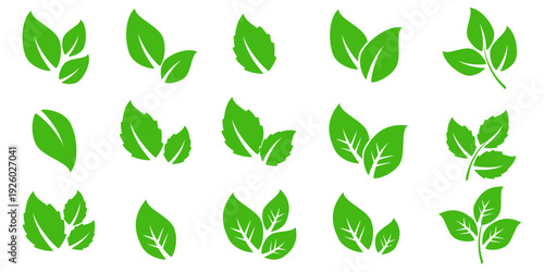 Leaf vector symbol, leaf illustration or leaf emoji in flat style. Spring leaf design, ecological nature theme.