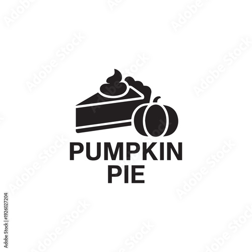 Pumpkin pie icon silhouette vector design art illustration.