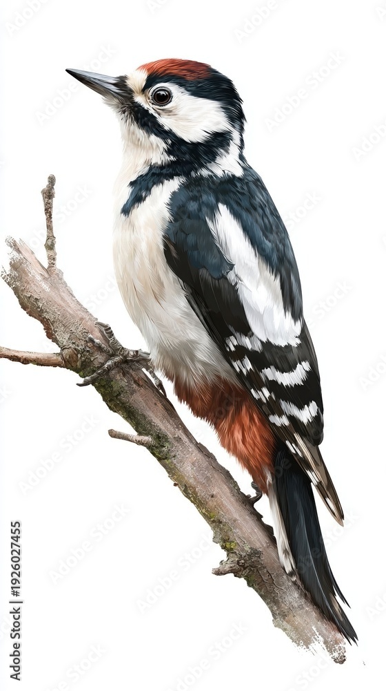Fototapeta premium A woodpecker perched on a branch