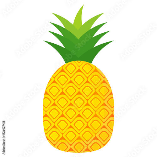 Fresh pineapple fruit illustration, summer pineapple fruit theme. Summer design for holiday promotion and printed on clothing.	