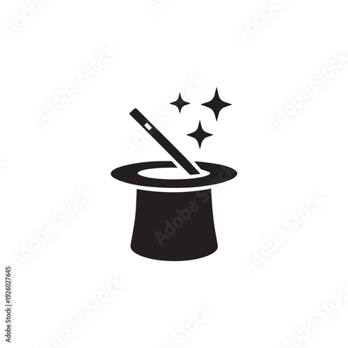 Magic hat icon silhouette vector design art illustration