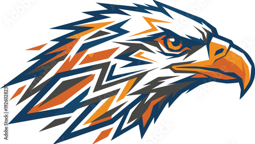 Dynamic Eagle Head Logo Vector | Tribal Mascot Art for Sports Teams & Brands
