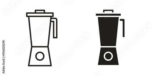 Blender icon, line symbols on white background. EPS10