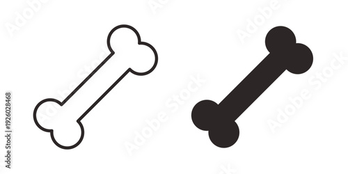 Bones icon, line symbols on white background. EPS10