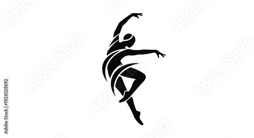 Silhouette of a graceful dancer in a dynamic pose, embodying movement and artistic expression