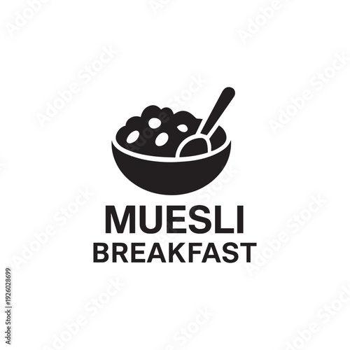 Muesli food breakfast icon silhouette vector design art illustration.