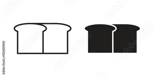 Bread loaf icon, line symbols on white background. EPS10