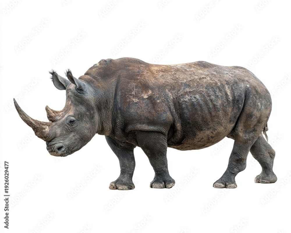 Obraz premium A majestic rhinoceros standing proudly.