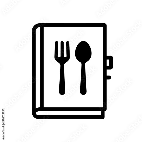 Restaurant Recipe Book with Fork and Spoon for Food Industry