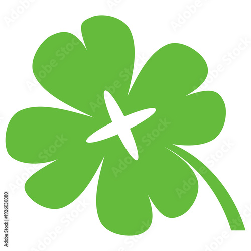 Clover leaf illustration in flat style. Clover leaf vector design symbolizes trust, hope, love, and good luck.