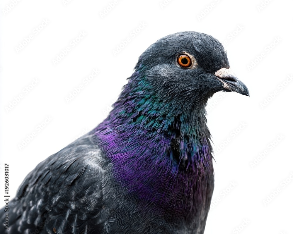 Fototapeta premium Close-up portrait of a colorful pigeon.