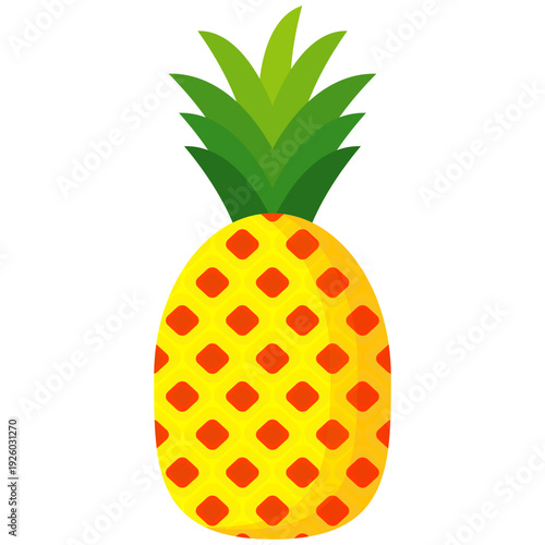 Fresh pineapple fruit illustration, summer pineapple fruit theme. Summer design for holiday promotion and printed on clothing.	