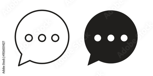 Comments icon, line symbols on white background. EPS10