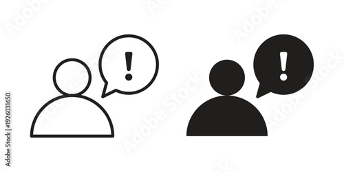 Complaint icon, line symbols on white background. EPS10