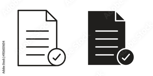 Compliance icon, line symbols on white background. EPS10