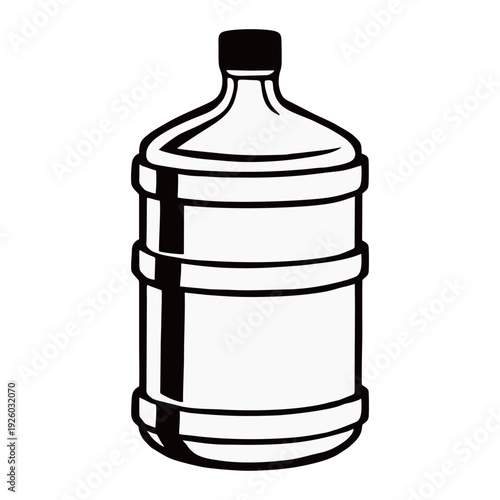 Large Water Gallon Bottle Vector - 5 Gallon Plastic Container for Water Cooler and Dispenser