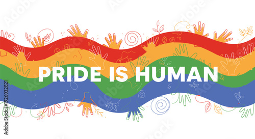 LGBTQ pride banner with colorful rainbow design