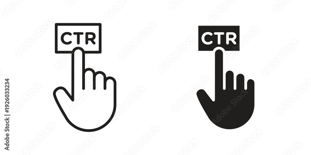 Obraz premium CTR icon, line symbols on white background. EPS10