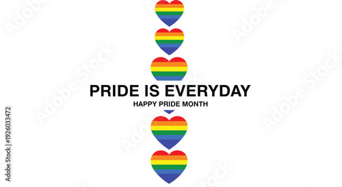 LGBTQ pride heart icons and typography