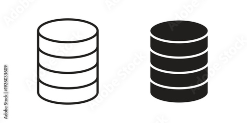Database icon, line symbols on white background. EPS10