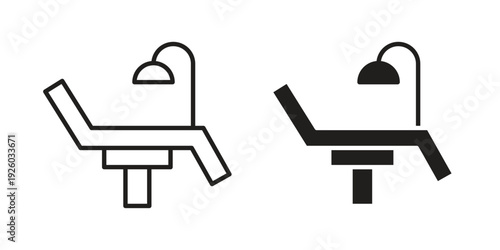 Dentist chair icon, line symbols on white background. EPS10
