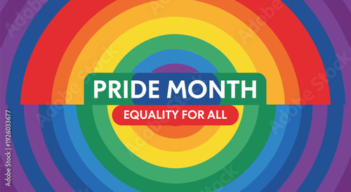 Pride Month rainbow banner with Equality for All text