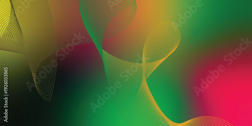 YellowGreen Glowing magenta, black, and YellowGreengradient waves flowing across a dark grainy background with soft luminous highlights, ideal for modern header, banner, and poster designs.