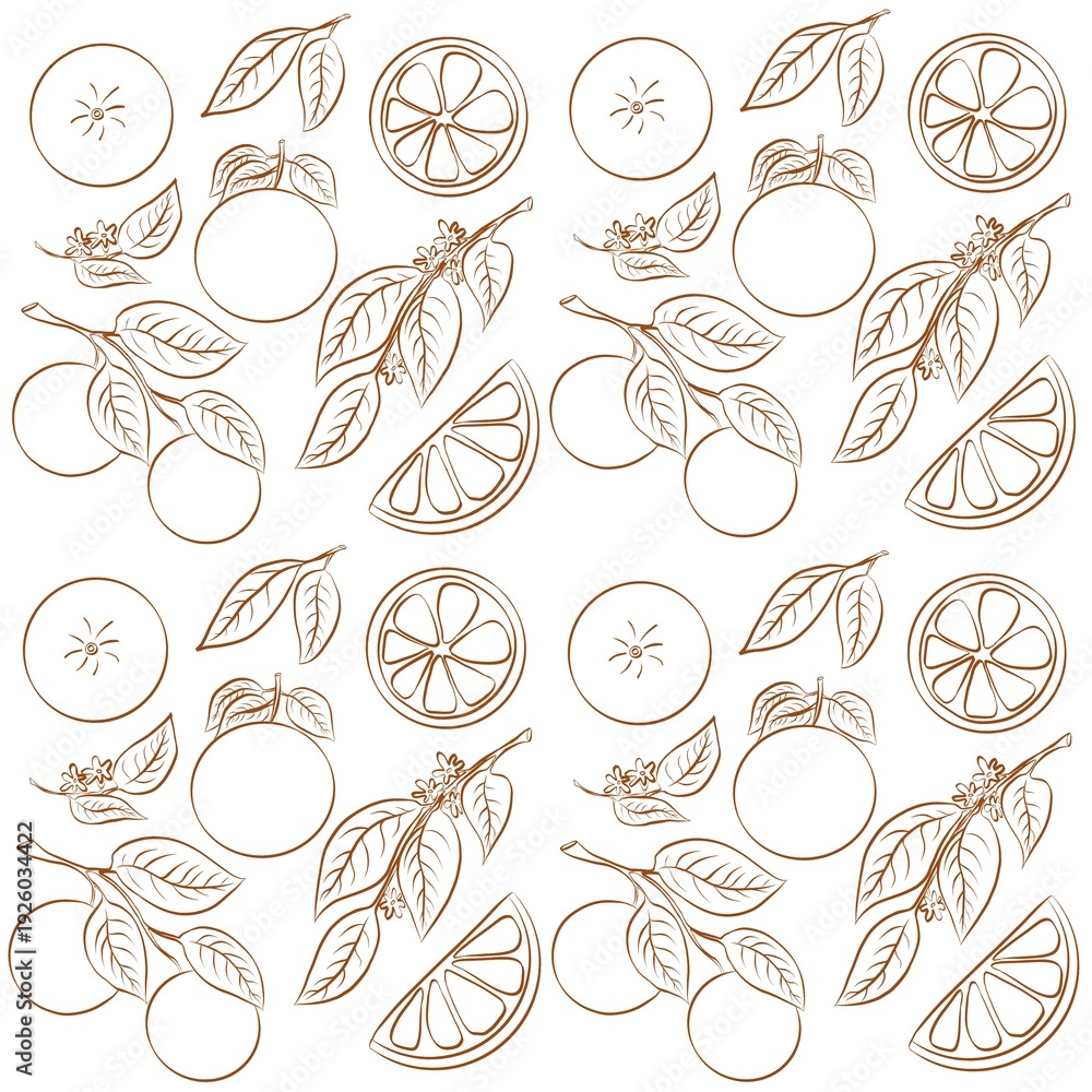 Fototapeta premium Seamless pattern with oranges. 