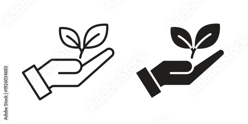 Eco-friendly icon, line symbols on white background. EPS10