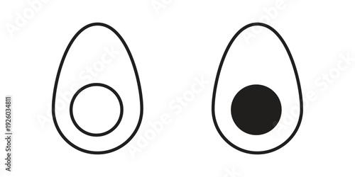 Egg icon, line symbols on white background. EPS10