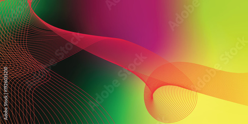 YellowGreen Glowing magenta, black, and YellowGreengradient waves flowing across a dark grainy background with soft luminous highlights, ideal for modern header, banner, and poster designs.