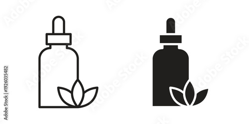 Essential oils icon, line symbols on white background. EPS10