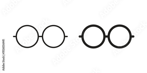 Eye glasses icon, line symbols on white background. EPS10