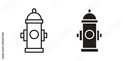 Fire hydrant icon, line symbols on white background. EPS10
