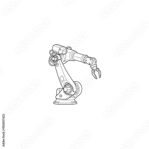A robotic arm with a claw is shown in a diagram