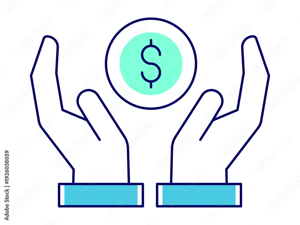 Fototapeta premium Saving money icon. Finance icon design. Simple filled and outline style. Vector icon.
