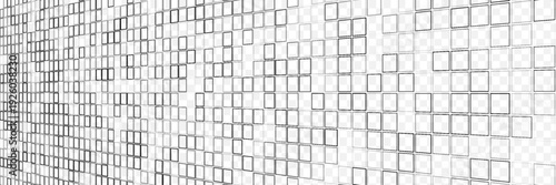 Square grid background. Rectangle perspective. Tile technical floor. Vector