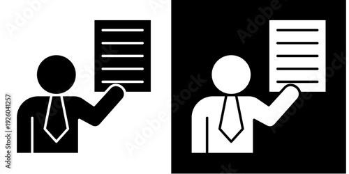 Presenter  Icon Set White Glyph Style Collection