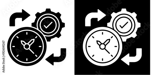 Management  Icon Set White Glyph Style Collection