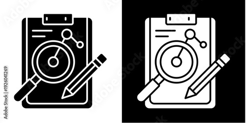 Strategy  Icon Set White Glyph Style Collection