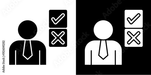 Decision Making  Icon Set White Glyph Style Collection