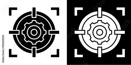 Target  Icon Set White Glyph Style Collection