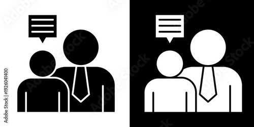 Conversation  Icon Set White Glyph Style Collection