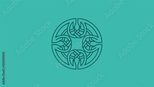 Celtic Knotwork Design in Circle Shape.