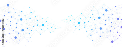 Abstract Plexus Background With Connecting Dots And Lines. Global Network Connection. Blue Digital Technology And Communication